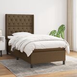  The Living Store Box spring postelja z vzmetnico temno rjava 80x200 cm blago - Box Spring Postelja, (21445701) Cene