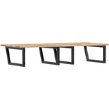  Zidna polica za umivaonik od čelika i masivnog bagremovog drva Smeđa 140 x 60 x 2 cm | Shoptok.si