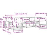  Set vanjskih sofa 6 kom. Prirodna i bež Čvrsto drvo akacije | shoptok.hr