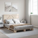  The Living Store Posteljni okvir z vzglavjem 160x200 cm trdna borovina - Posteljni Okvir, (21523848) | Shoptok.si
