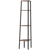  Kutna polica s 4 razine tamnosmeđa i crna 45,5x31,5x150 cm | shoptok.hr