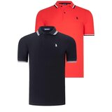 Dewberry DUAL SET T8594 MENS T-SHIRT-BLACK-POMEGRANATE | Shoptok.si