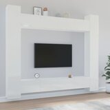 vidaXL 8-dijelni set TV ormarića sjajni bijeli konstruirano drvo | shoptok.hr