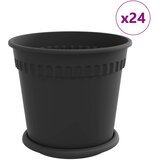 vidaXL Saksije za biljke 24 pcs Crna Ø 19 x 16 cm Plastika - Crna Ø 19 x 16 5 cm 24 | shoptok.hr
