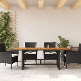 vidaXL Vrtni stol s pločom od drva bagrema crni 190x80x75 cm poliratan | shoptok.hr