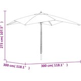  Vrtni suncobran s drvenim stupom bordo 300x300x273 cm | shoptok.hr