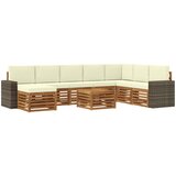  Set vanjskih sofa 9 kom. Prirodna i krem | shoptok.hr