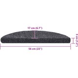  Prostirke za stepenice, samoljepljive, 30 kom, 56x17x3 cm, tamno sive, poluokrugle | shoptok.hr