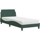 vidaXL Postelja z vzmetnico temno zelen 90x190 cm žamet, (21165977) | Shoptok.si