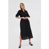 Marisse Black Midi Shirt Dress | Shoptok.si
