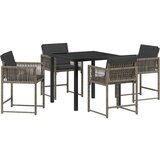 vidaXL Vrtni set za objed 5 pcs Siva poliratan | shoptok.hr