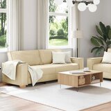  Dvodijelni set sofa s jastucima, krem tkanina | shoptok.hr