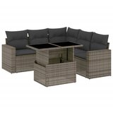 Maison Chic Seti vrtnega pohištva - Vrtna garnitura - Vrtni pohištvo set 6-delna z blazinami siv poli ratan, (21804294) | Shoptok.si