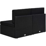Poli modularni dvosjed od poliratana crni | shoptok.hr