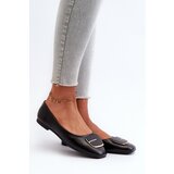 Boto Women's Eco Leather Ballerina Flats with Decoration Black Edoslli | shoptok.hr