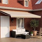 Ručna zlačivna tenda s LED diodama Bež i Bijela 4 x 2 m | shoptok.hr