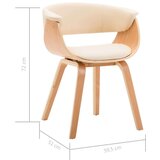  Jedilni stoli 6 kosov krem ukrivljen les in umetno usnje, (20624651) | Shoptok.si