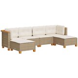 6-dijelni set vrtnih sofa s jastucima bež od poliratana | shoptok.hr