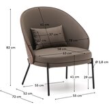 Kave Home Rjav fotelj iz umetnega usnja Eamy – | Shoptok.si