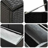  Vrtna kutija za pohranu od poliratana 180 x 90 x 70 cm crna | shoptok.hr