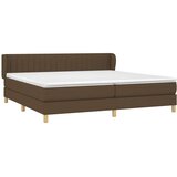  Krevet s oprugama i madracem tamnosmeđi 200x200 cm od tkanine | shoptok.hr