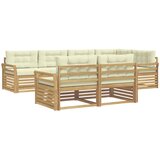  Set vanjskih sofa 7 kom. Bijela i krem Poliester Smeđa 329 x 170,5 x 73 cm | shoptok.hr