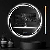 Nettlife kopalniško ogledalo z osvetlitvijo, okroglo LED ogledalo, IP44 okroglo ogledalo 60 cm s funkcijo na dotik, (22149684) Cene