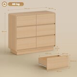  Komoda 100 cm bife ormar sa 6 ladica komoda za kuhinju dnevni boravak blagovaonicu prirodno drvo | shoptok.hr