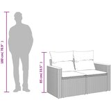  Vrtna sofa s jastucima za 2 osobe, crna, poli ratan | shoptok.hr