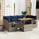 vidaXL 7-dijelni set vrtnih sofa sivi od poliratana | shoptok.hr