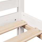 vidaXL Knjižna postelja brez vzmetnice bela 150x200 cm trdna borovina | Shoptok.si