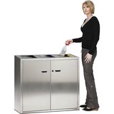 VAR Zbiralnik surovin, iz nerjavnega jekla, 3 x 90 l prostornine, nerjavno jeklo | Shoptok.si