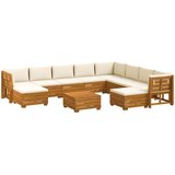  Set vanjskih sofa s jastukom 11 Komad Smeđa Čvrsto drvo akacije | shoptok.hr