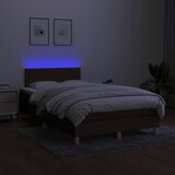 s oprugama i madracem LED tamnosmeđi 120x190 cm tkanina | shoptok.hr