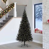  Božićno drvce s 300 LED svjetlima s stalakom Crna 240 cm PVC | shoptok.hr