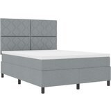 vidaXL Postelja s škrbino z vzmetnico svetlo siva 140x190 cm tkanina, (22084049) | Shoptok.si
