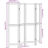  Sobna pregrada s 4 panela tamnosmeđa masivno drvo paulovnije 40 x 160 cm | shoptok.hr