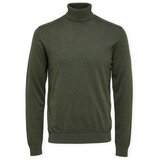 Selected Puloverji Noos Berg Roll Neck Knit - Forest Green Zelena Cene