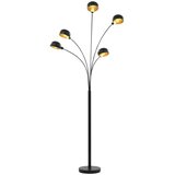 vidaXL Stoječa svetilka 200 cm 5 x E14 črna in zlata | Shoptok.si