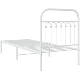  Metalni okvir za krevet s uzglavljem bijeli 80x200 cm | shoptok.hr