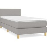  Box spring postelja z vzmetnico svetlo siva 80x200 cm blago, (20726025) | Shoptok.si