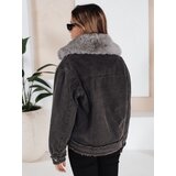 DStreet Kurtka damska FURDENIM jeansowa z futerkiem ciemnoszara | Shoptok.si