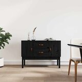  Komoda crna 110 x 40 x 78 cm od masivne borovine | shoptok.hr