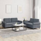  2-dijelni set sofa s jastucima tamnosivi baršunasti | shoptok.hr
