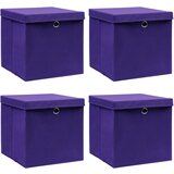 vidaXL Škatle s pokrovi 4 kosi 28x28x28 cm vijolične Cene