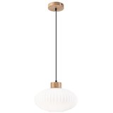 Viseći luster na sajli HARMONY 1xE27/15W/230V, prečnik 30 cm, bela/hrast Cene