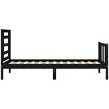  Za krevet s uzglavljem crna 100x200 cm od masivnog drva | shoptok.hr