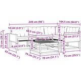  Set vanjskih sofa 5 kom. Prirodna i crna | shoptok.hr