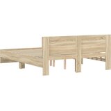  Okvir kreveta s uzglavljem boja hrasta 140 x 190 cm | shoptok.hr