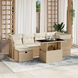 vidaXL 7-dijelni set vrtnih sofa od poliratana s jastucima bež | shoptok.hr
